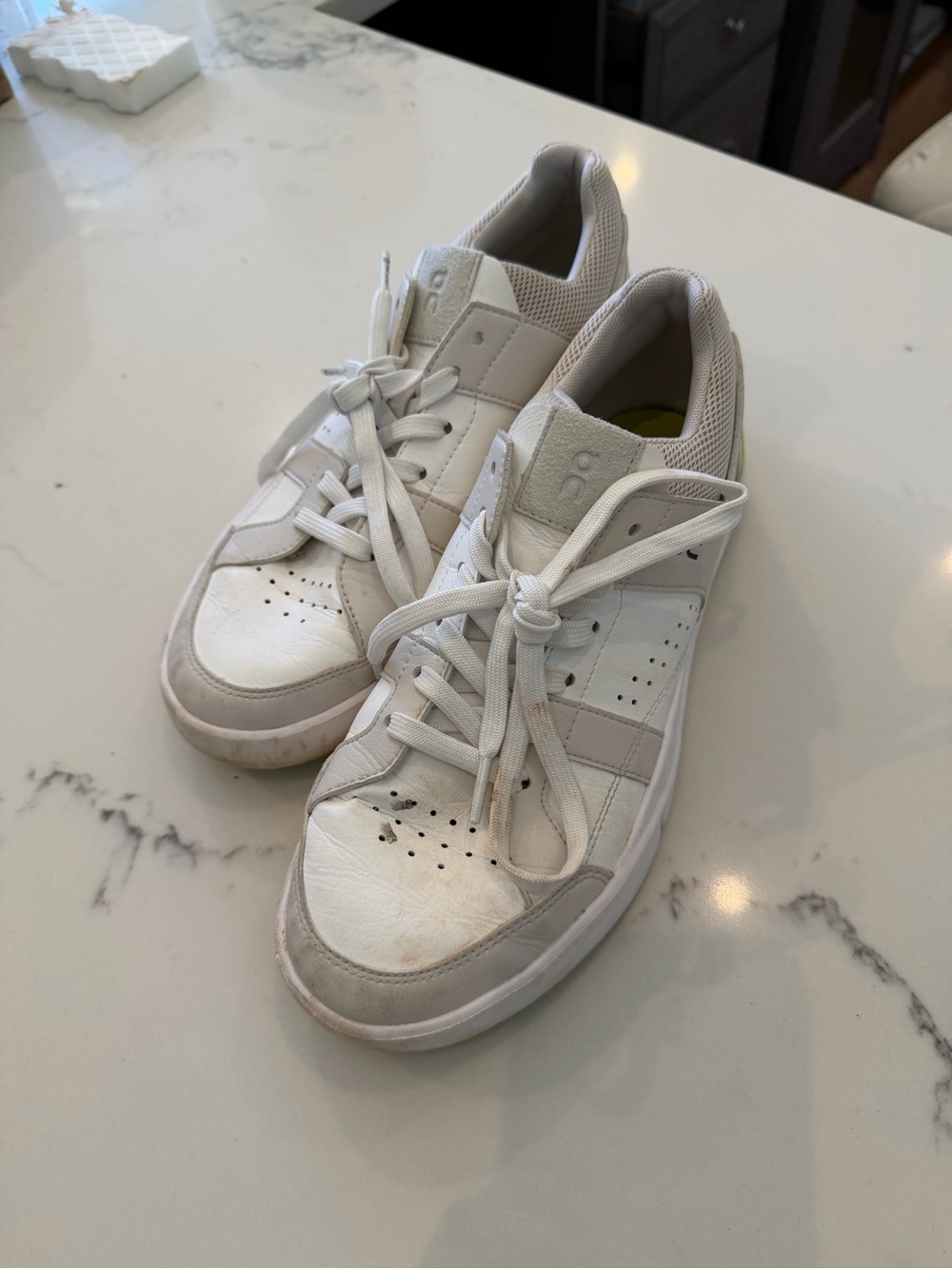 On Running White and Light Gray Women's Sneakers